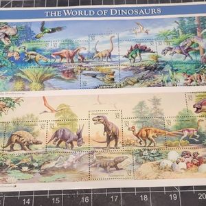 Vintage dinosaur stamps by the post office 32 cents 15 of them